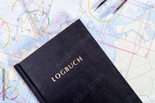 Naklejka Logbuch auf einer Segelyacht