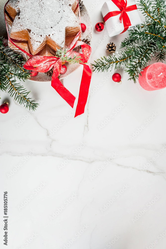 Pandoro Christmas Tree Decorated Stock Photo - Download Image Now