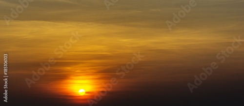 Background of sky with cloud and sun at twilight time