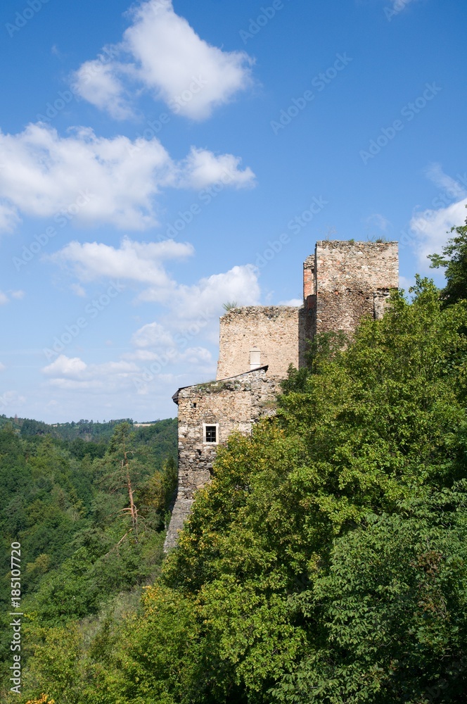 Ruins of castle Cornstejn in the Southern Moravia, Czech republic, Europe