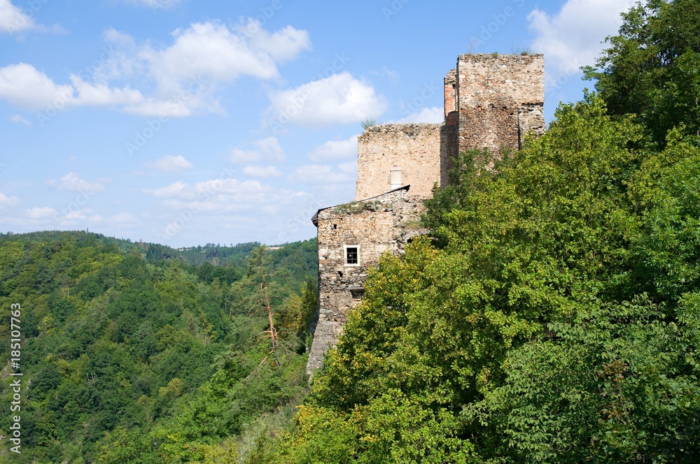 Ruins of castle Cornstejn in the Southern Moravia, Czech republic, Europe