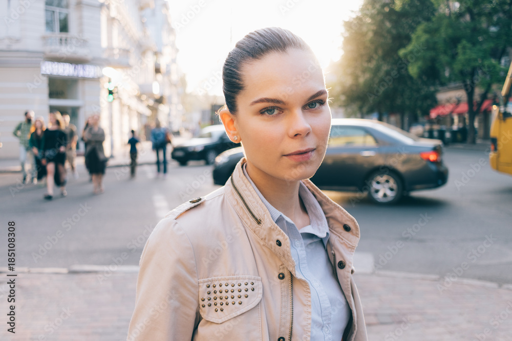 Fototapeta premium Portrait of a young pretty woman