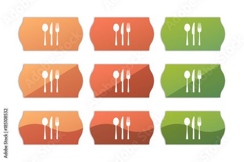 Sticker Set - Etikett Preisschild - Besteck - Restaurant