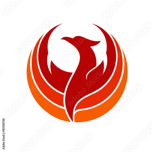 luxury circle phoenix logo template