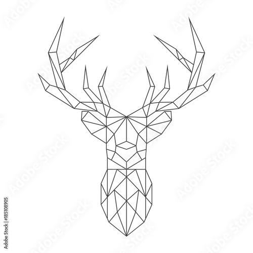 Abstract polygonal deer. Geometric hipster minimal style. Vector illustration.