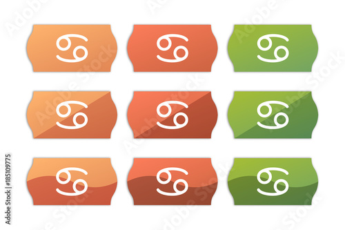 Sticker Set - Etikett Preisschild - Krebs - Sternzeichen