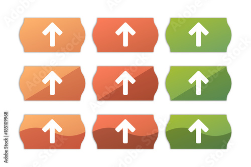 Sticker Set - Etikett Preisschild - Pfeil nach oben - Auskunft