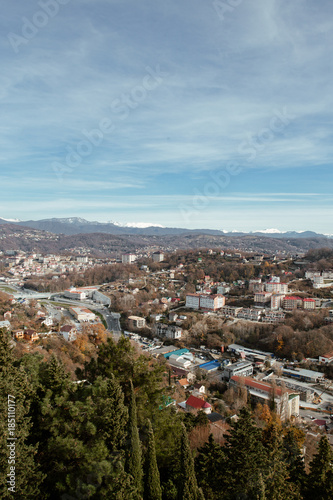 city of Sochi in the winter. view from the survey platform