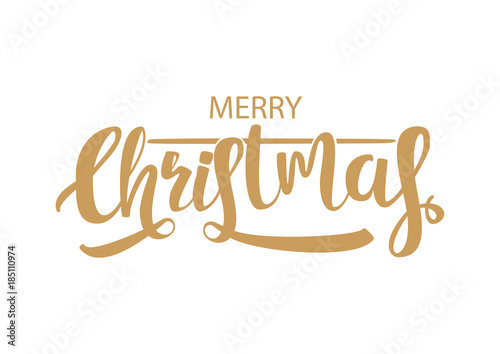 Calligraphic Christmas holiday greeting card