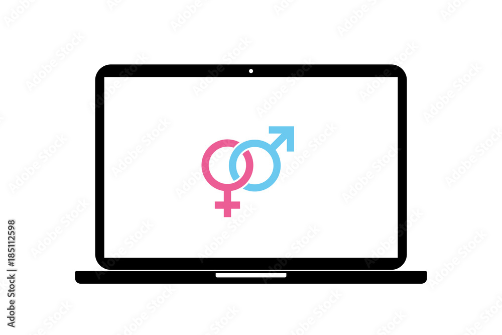Laptop - Symbol für Mann und Frau Laptop - Symbol für Mann und Frau