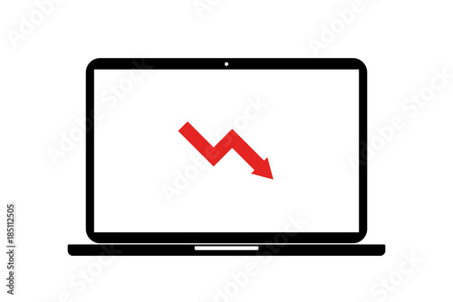 Laptop - Pfeil nach unten - Finanzen