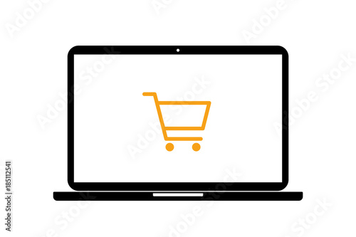 Laptop - Einkaufswagen - Warenkorb
