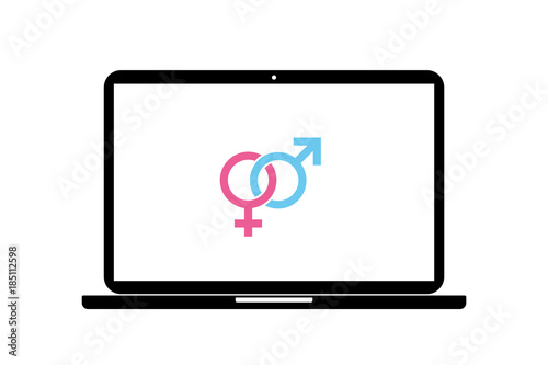 Laptop - Symbol für Mann und Frau