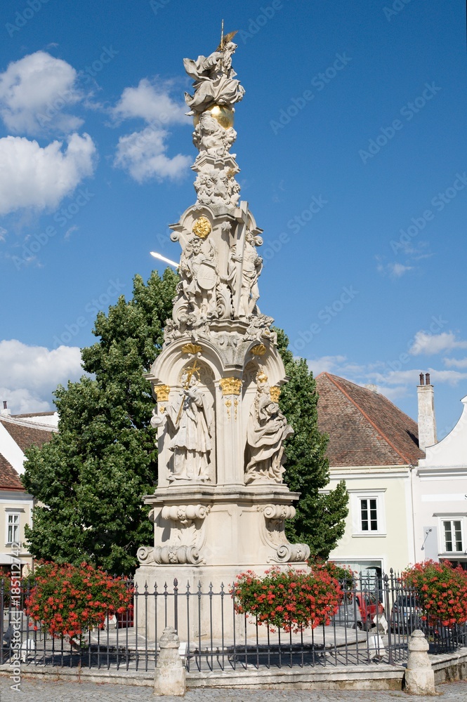 The plague column in the town of Retz, Lower Austria,Europe