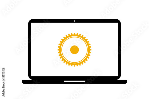 Laptop - Zahnrad - Einstellen