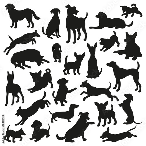 Set of dogs silhouette. Vector illustration for your cute design.