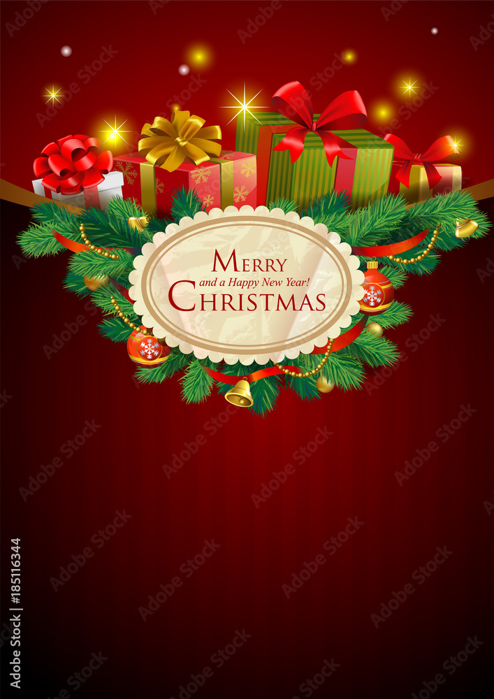 Naklejka premium Christmas festive background, vector image