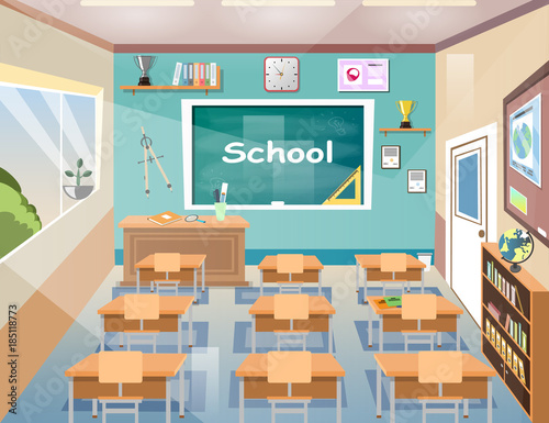 School class room Interior board