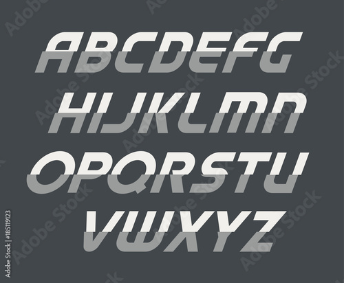 Sport cursive uppercase alphabet. Futuristic technology font. Modern monogram template. Minimalistic vector design typeface. Logo template set. The first letter of the title.