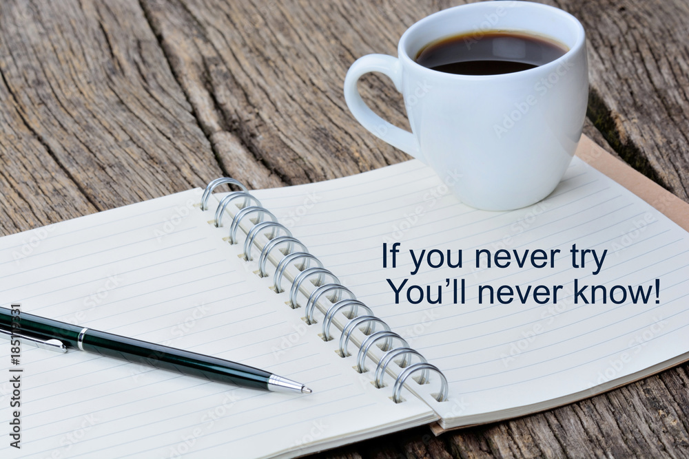 If you never try you'll never know text on page If you never try you'll never know text on page