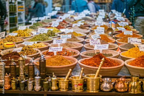 Spices at the market in the old city Jerusalem, Israel. photo
