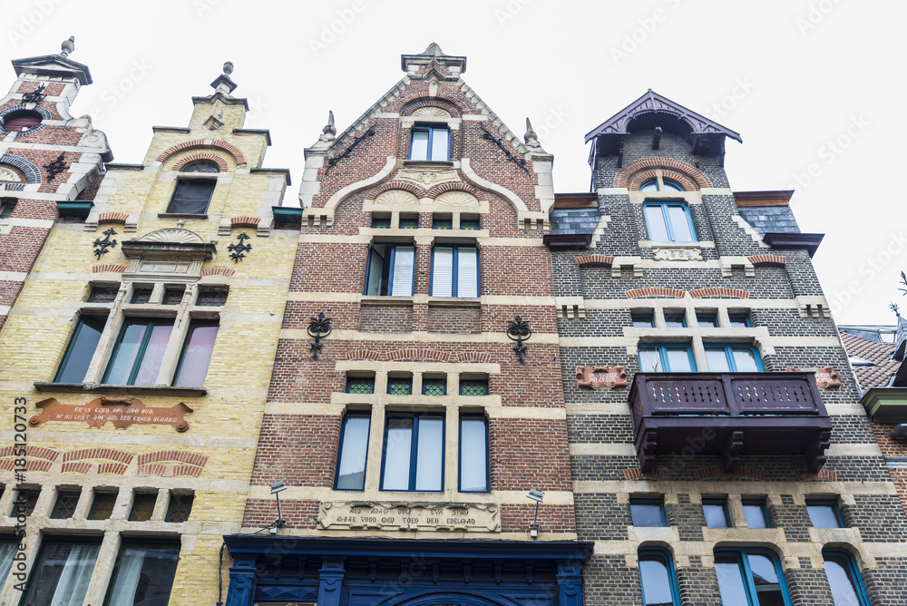 Historic buildings in the medieval city of Ghent, Belgium