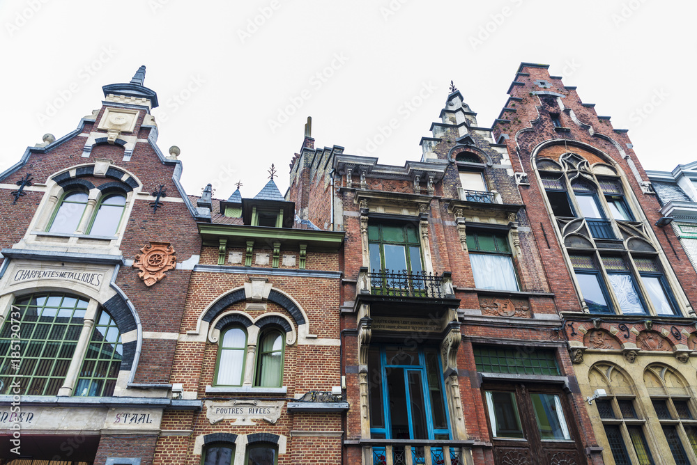 Historic buildings in the medieval city of Ghent, Belgium