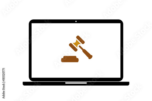 Laptop - Richterhammer - Gericht