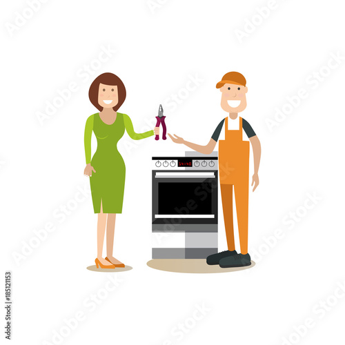 Professional gasman vector illustration in flat style