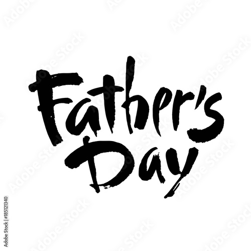 Happy fathers day handwritten lettering. Vector calligraphy with brush texture on white background