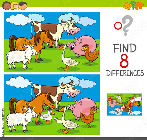 differences activity with farm animal characters