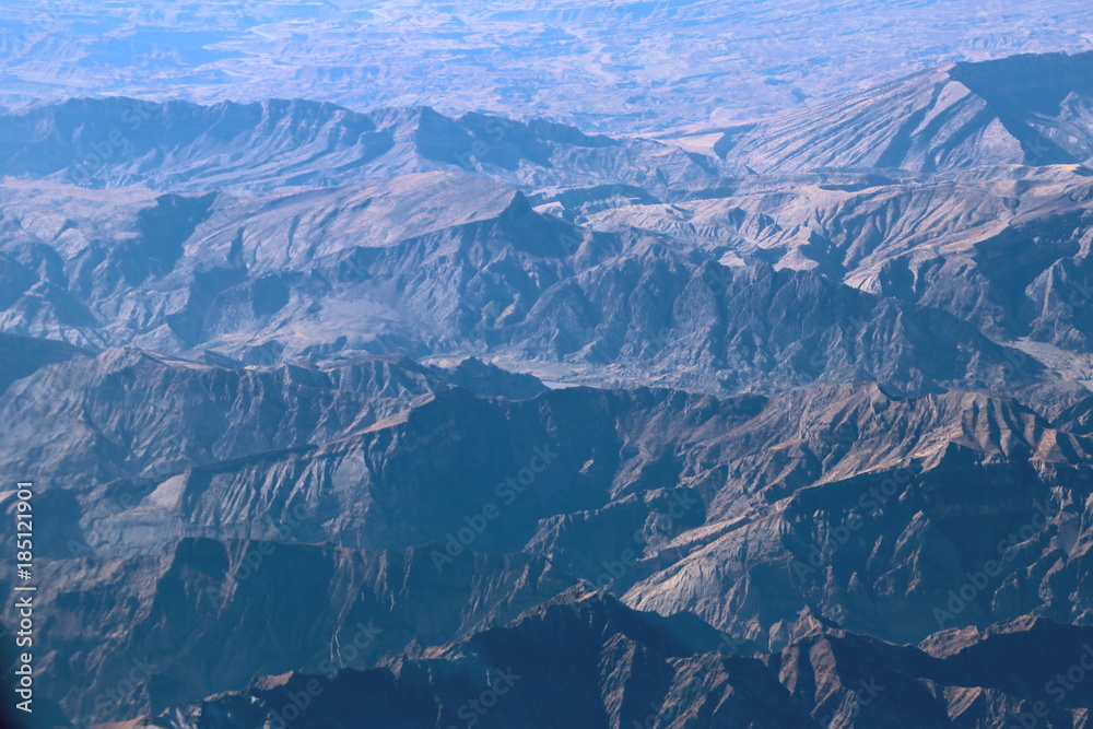 Aerial view over Zagros Mountains, Iran