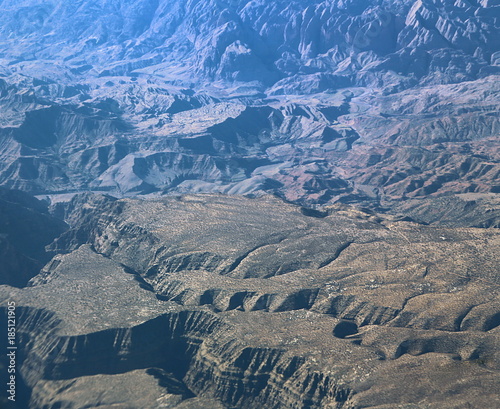 Aerial view over Zagros Mountains, Iran