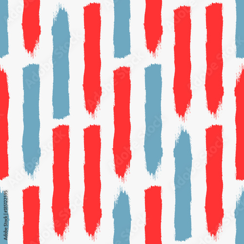 Seamless pattern with colored vertical brush strokes. Striped grunge background. Sketch, watercolor, paint.