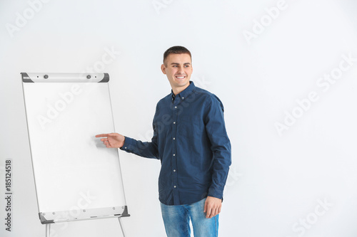 Business trainer giving pre...
