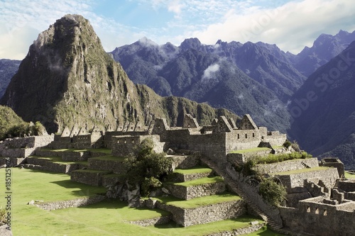 Panorama of Machu Picchu ruins in Cuzco, Peru photo