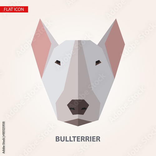 Bullterrier head vector illustration. It can be used as - logo, pictogram, icon, infographic element.