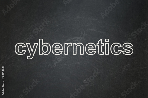 Science concept: text Cybernetics on Black chalkboard background