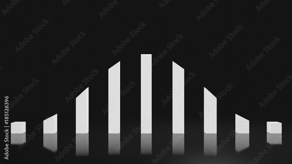 A white rising and falling graph A white rising and falling graph