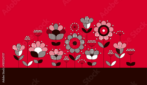 Colorful ethnic flowers neck line. Embroidery for Fashion. Vector illustration. Mexican, Ukrainian, Rumanian, Norway folk pattern with abstract flowers