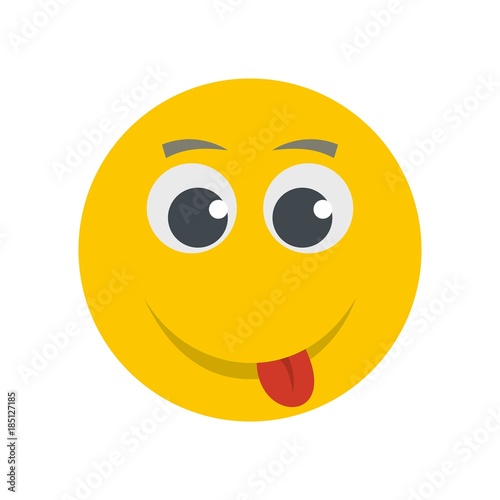 Smile icon. Vector flat illustration of smile icon isolated on white background