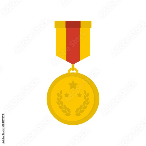 Medal icon. Flat illustration of medal vector icon isolated on white background