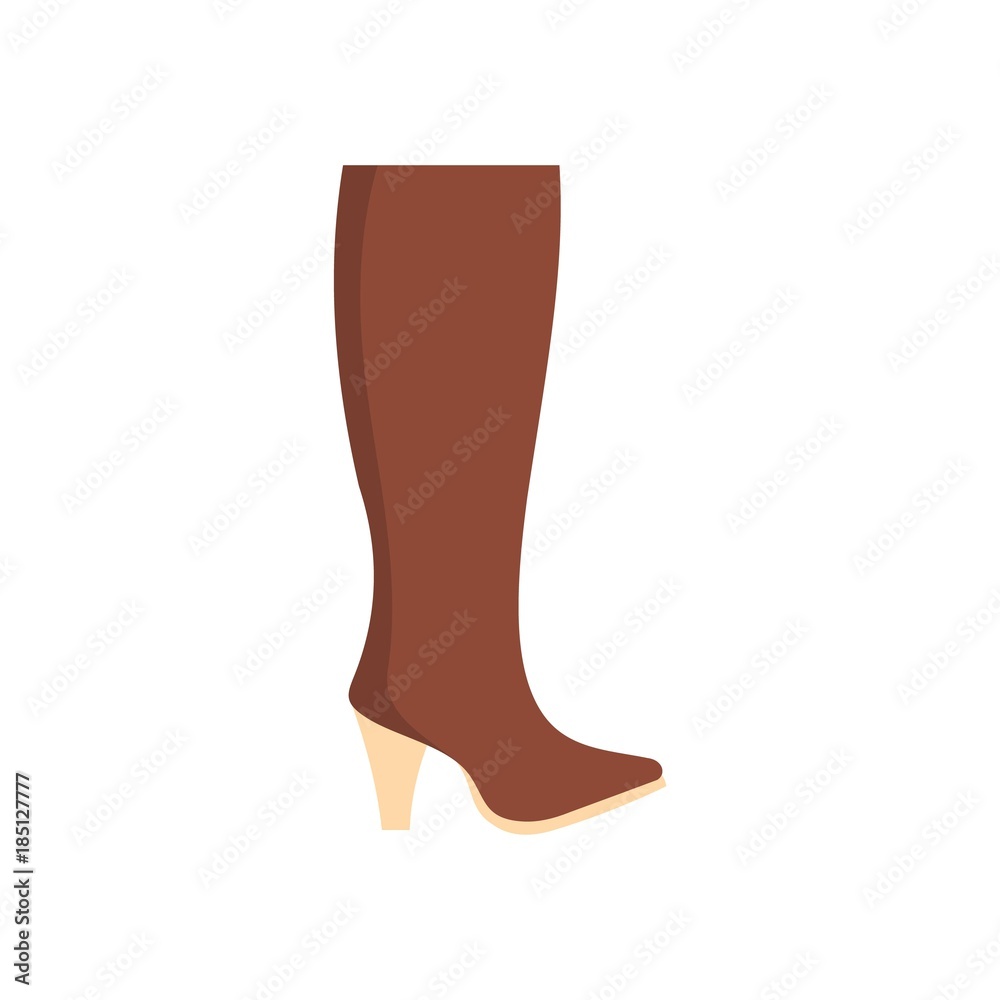 Woman boots icon. Flat illustration of woman boots vector icon isolated on white background Woman boots icon. Flat illustration of woman boots vector icon isolated on white background