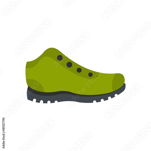 Hiking boots icon. Flat illustration of hiking boots vector icon isolated on white background