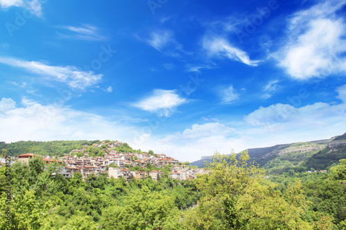 Beautiful view of Tsarevets in the mountains, in Veliko Tirnovo, Bulgaria