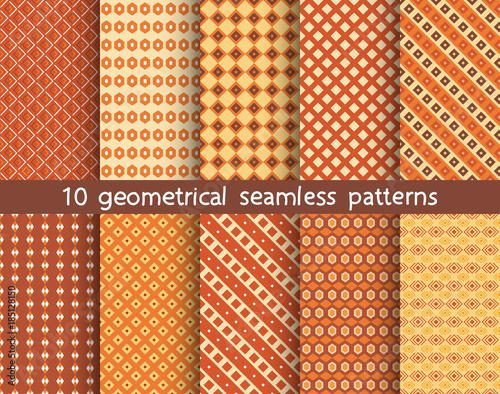 10 different vector seamless patterns.