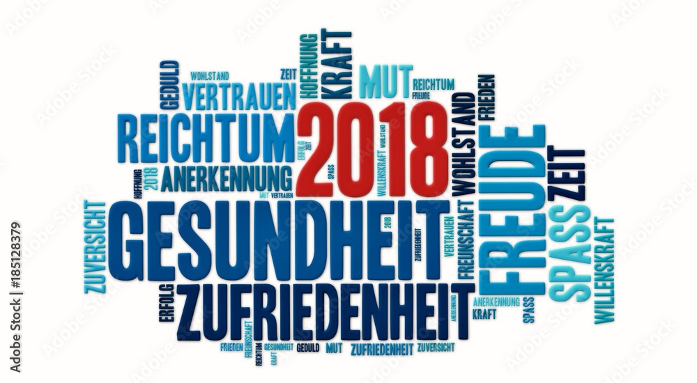2018 Wünsche blau 3D, Jahreswechsel, silvester 2018 Wünsche blau 3D, Jahreswechsel, silvester