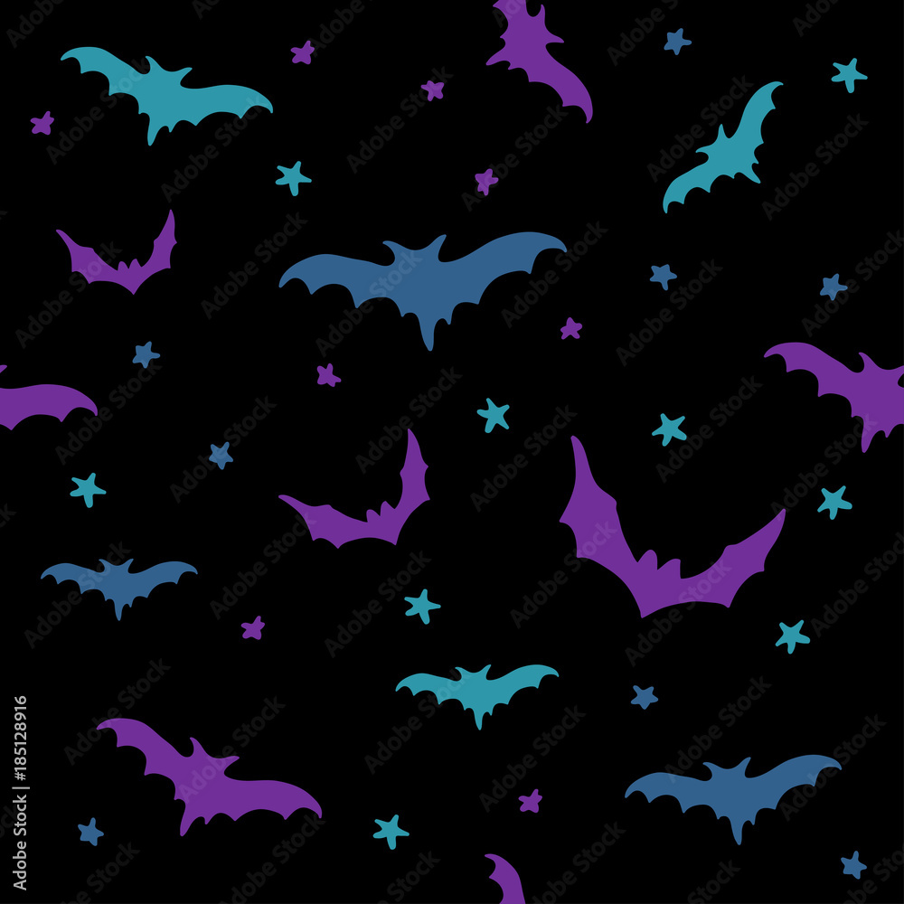 Seamless vector pattern with bats. Seamless vector pattern with bats.