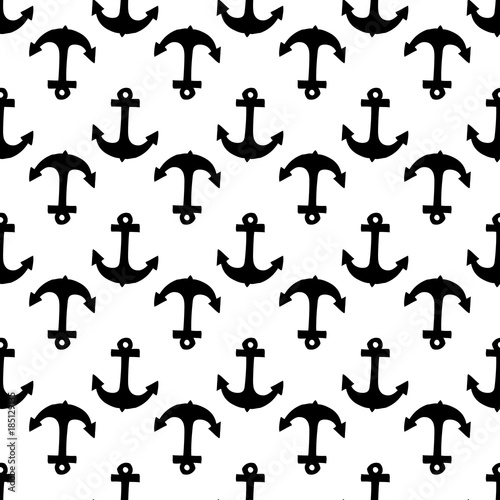 Seamless pattern with anchor. Endless texture for wallpaper  fill   web page background  surface texture.