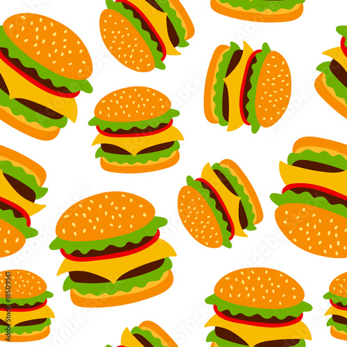 Vector seamless pattern with hamburger. Texture for wallpaper, fills, web page background.